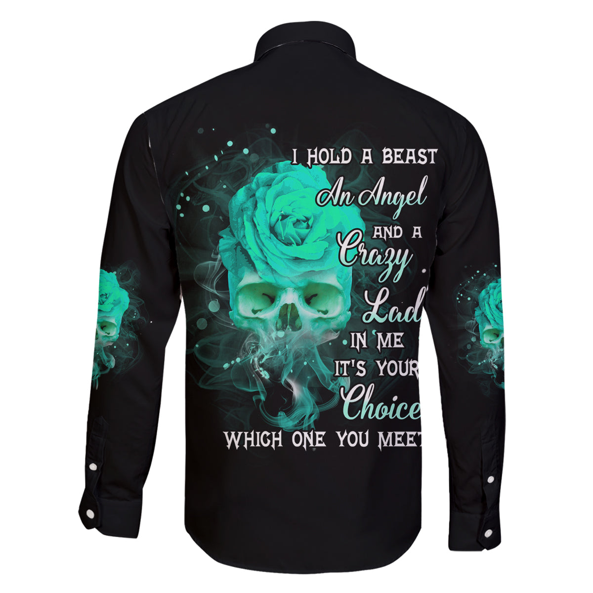 I Hold A Beast An Angel Crazy Lady In Me Family Matching Long Sleeve Bodycon Dress and Hawaiian Shirt - Wonder Print Shop