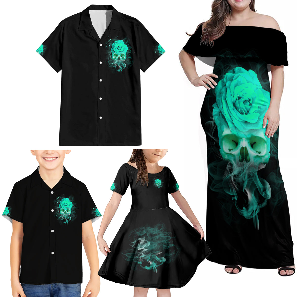 I Hold A Beast An Angel Crazy Lady In Me Family Matching Off Shoulder Maxi Dress and Hawaiian Shirt - Wonder Print Shop