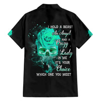 I Hold A Beast An Angel Crazy Lady In Me Family Matching Short Sleeve Bodycon Dress and Hawaiian Shirt - Wonder Print Shop