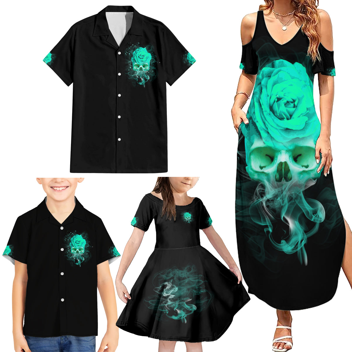 I Hold A Beast An Angel Crazy Lady In Me Family Matching Summer Maxi Dress and Hawaiian Shirt - Wonder Print Shop