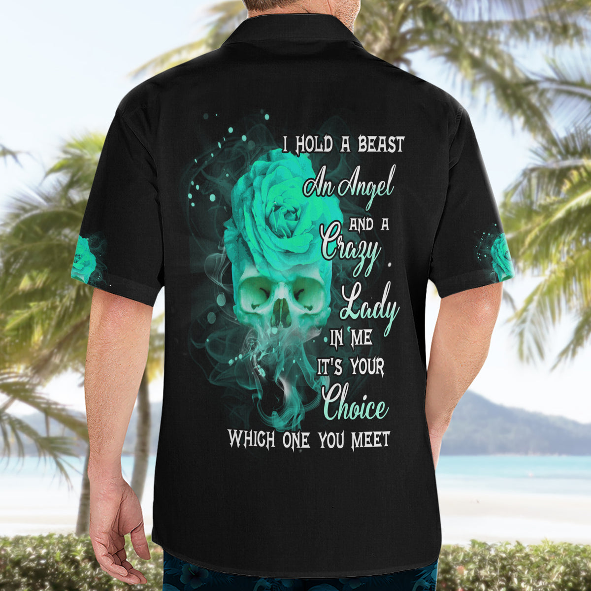 I Hold A Beast An Angel Crazy Lady In Me Hawaiian Shirt - Wonder Print Shop