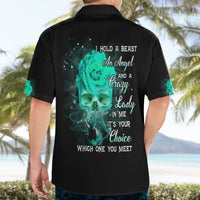 I Hold A Beast An Angel Crazy Lady In Me Hawaiian Shirt - Wonder Print Shop
