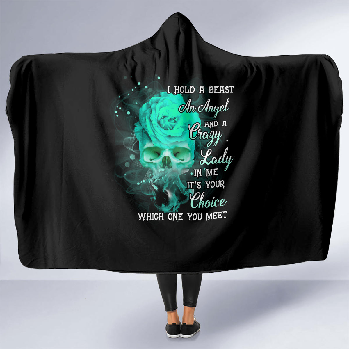 i-hold-a-beast-an-angel-crazy-lady-in-me-hooded-blanket