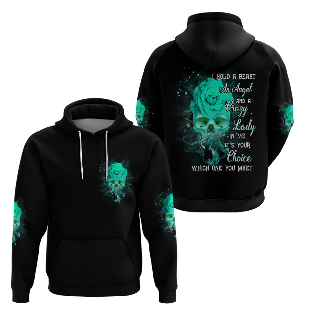 I Hold A Beast An Angel Crazy Lady In Me Hoodie - Wonder Print Shop
