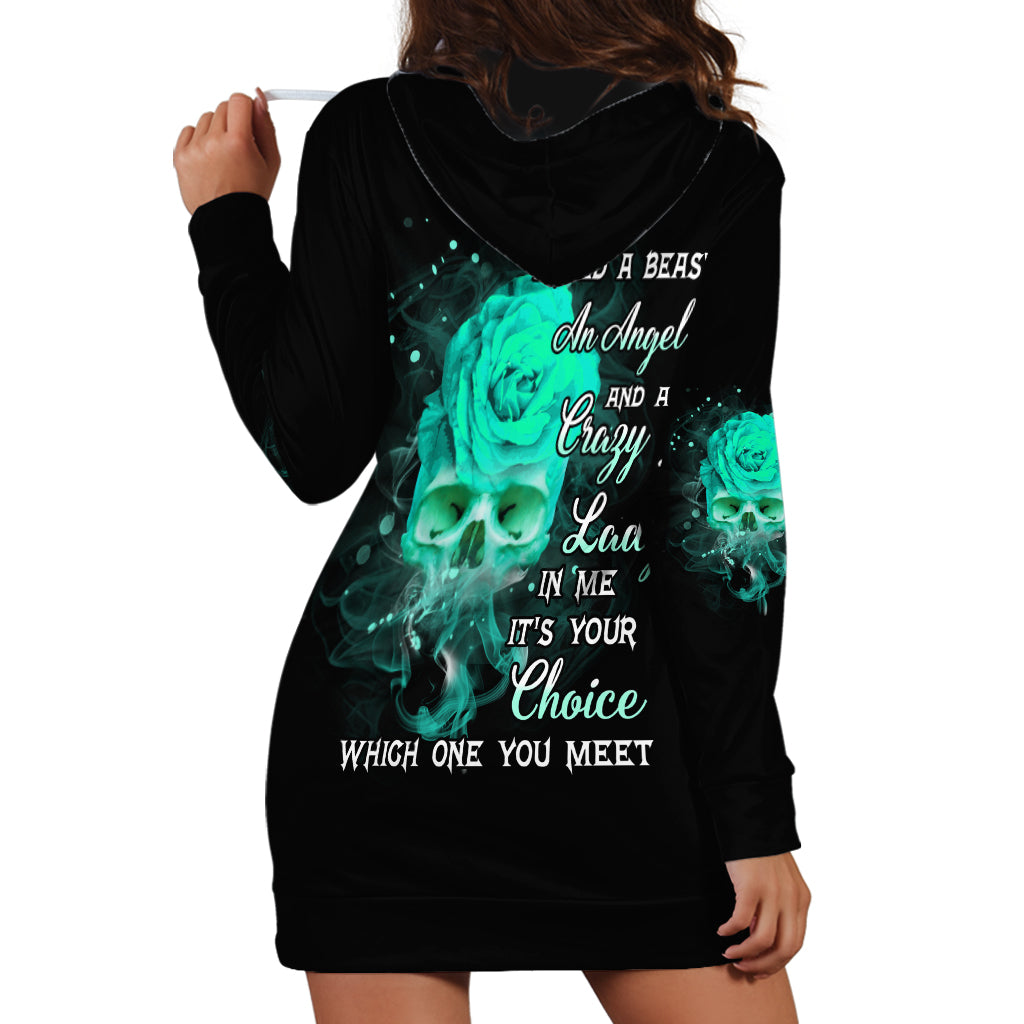 I Hold A Beast An Angel Crazy Lady In Me Hoodie Dress - Wonder Print Shop