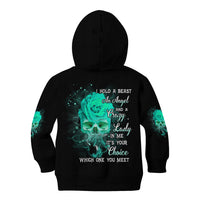 I Hold A Beast An Angel Crazy Lady In Me Kid Hoodie - Wonder Print Shop