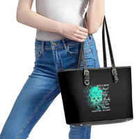 I Hold A Beast An Angel Crazy Lady In Me Leather Tote Bag - Wonder Print Shop