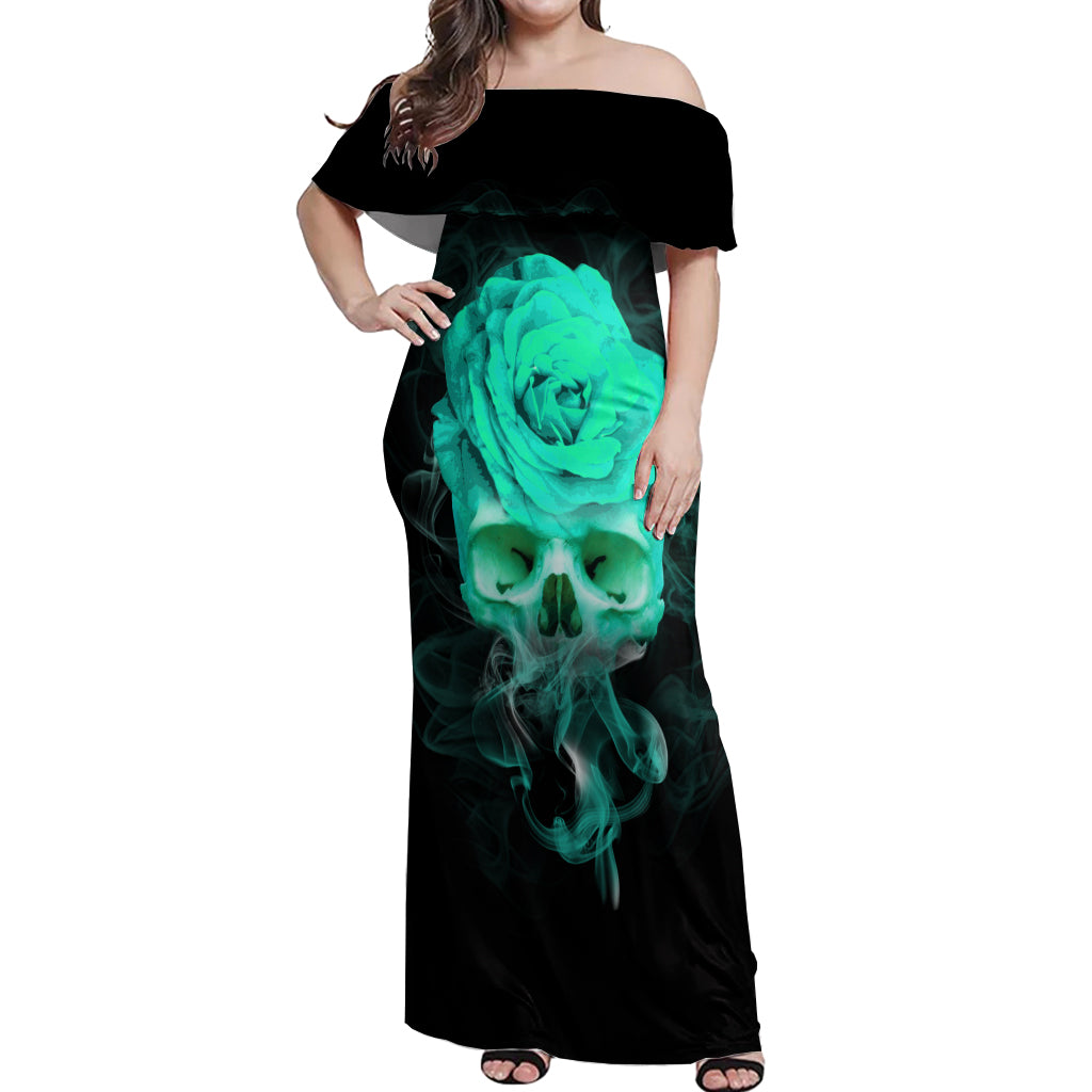 I Hold A Beast An Angel Crazy Lady In Me Off Shoulder Maxi Dress - Wonder Print Shop