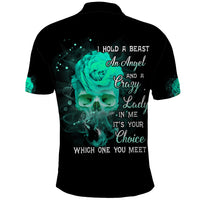 I Hold A Beast An Angel Crazy Lady In Me Polo Shirt - Wonder Print Shop