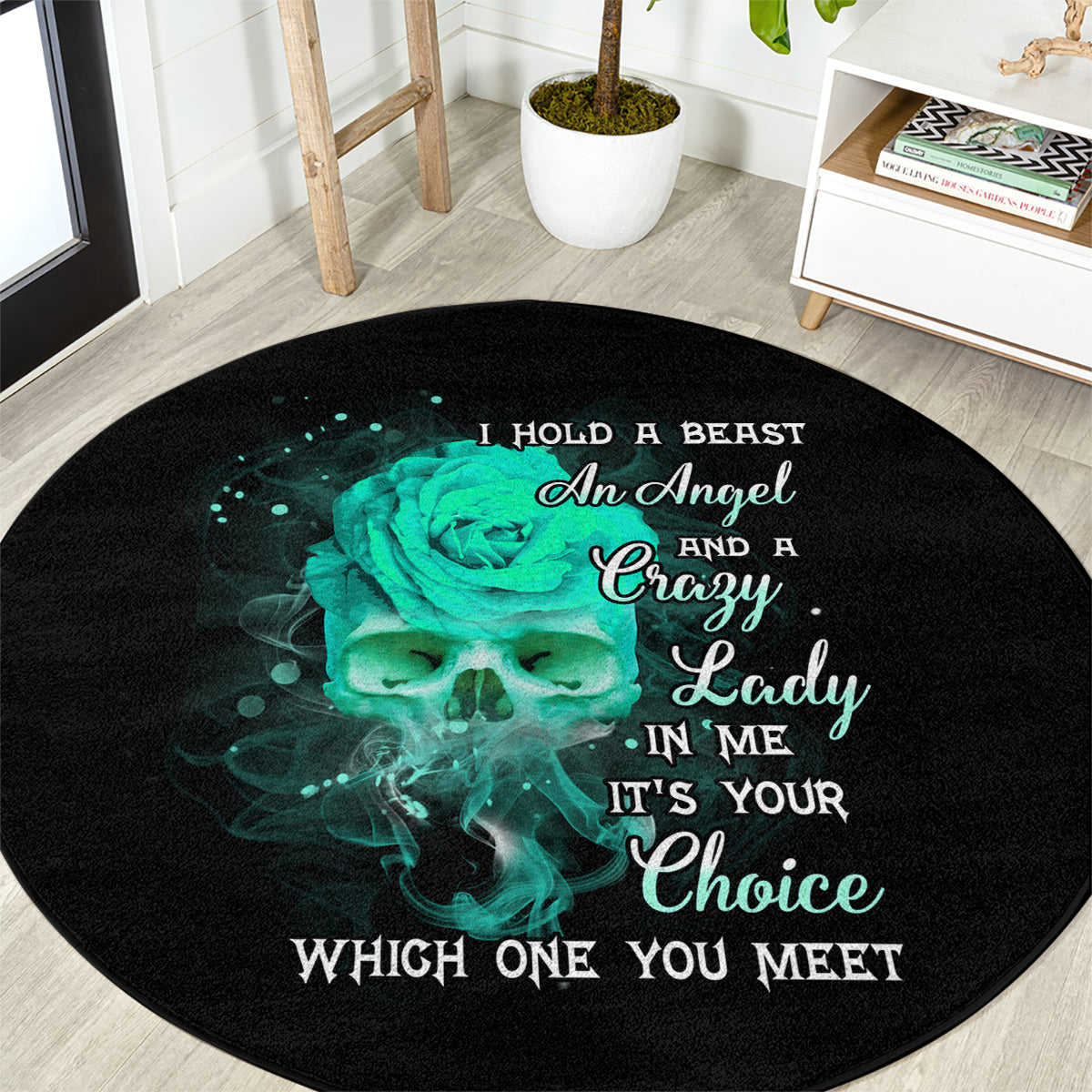 i-hold-a-beast-an-angel-crazy-lady-in-me-round-carpet