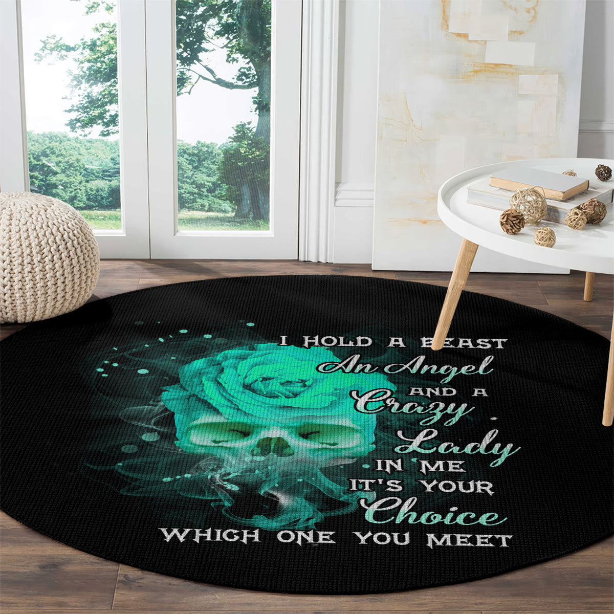 i-hold-a-beast-an-angel-crazy-lady-in-me-round-carpet