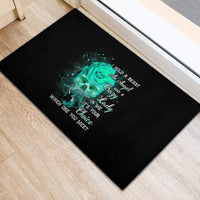 I Hold A Beast An Angel Crazy Lady In Me Rubber Doormat - Wonder Print Shop