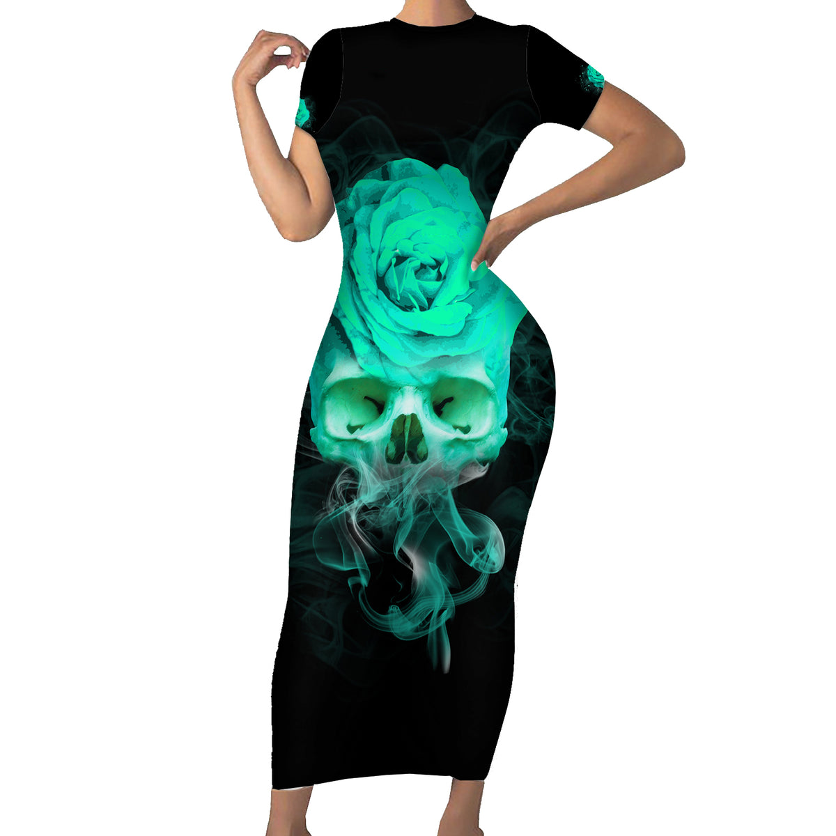 I Hold A Beast An Angel Crazy Lady In Me Short Sleeve Bodycon Dress - Wonder Print Shop