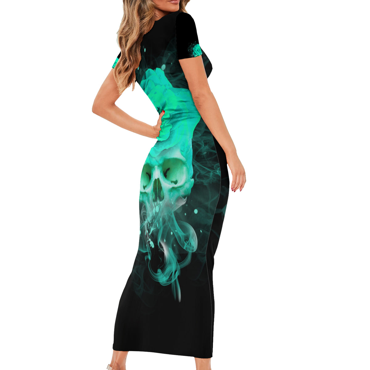 I Hold A Beast An Angel Crazy Lady In Me Short Sleeve Bodycon Dress - Wonder Print Shop