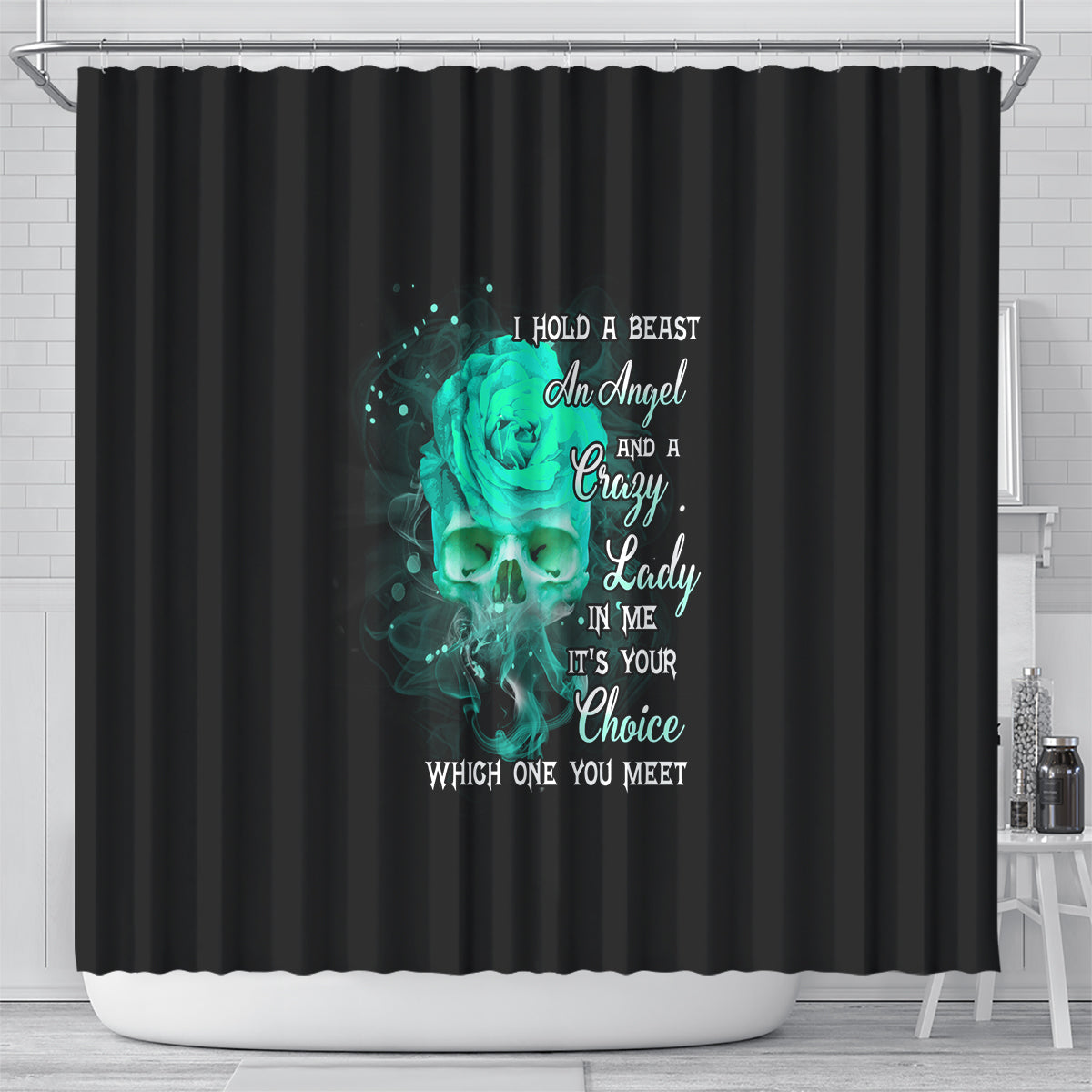 i-hold-a-beast-an-angel-crazy-lady-in-me-shower-curtain