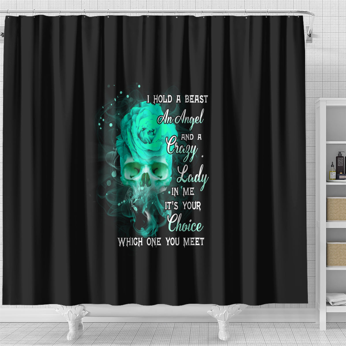 i-hold-a-beast-an-angel-crazy-lady-in-me-shower-curtain