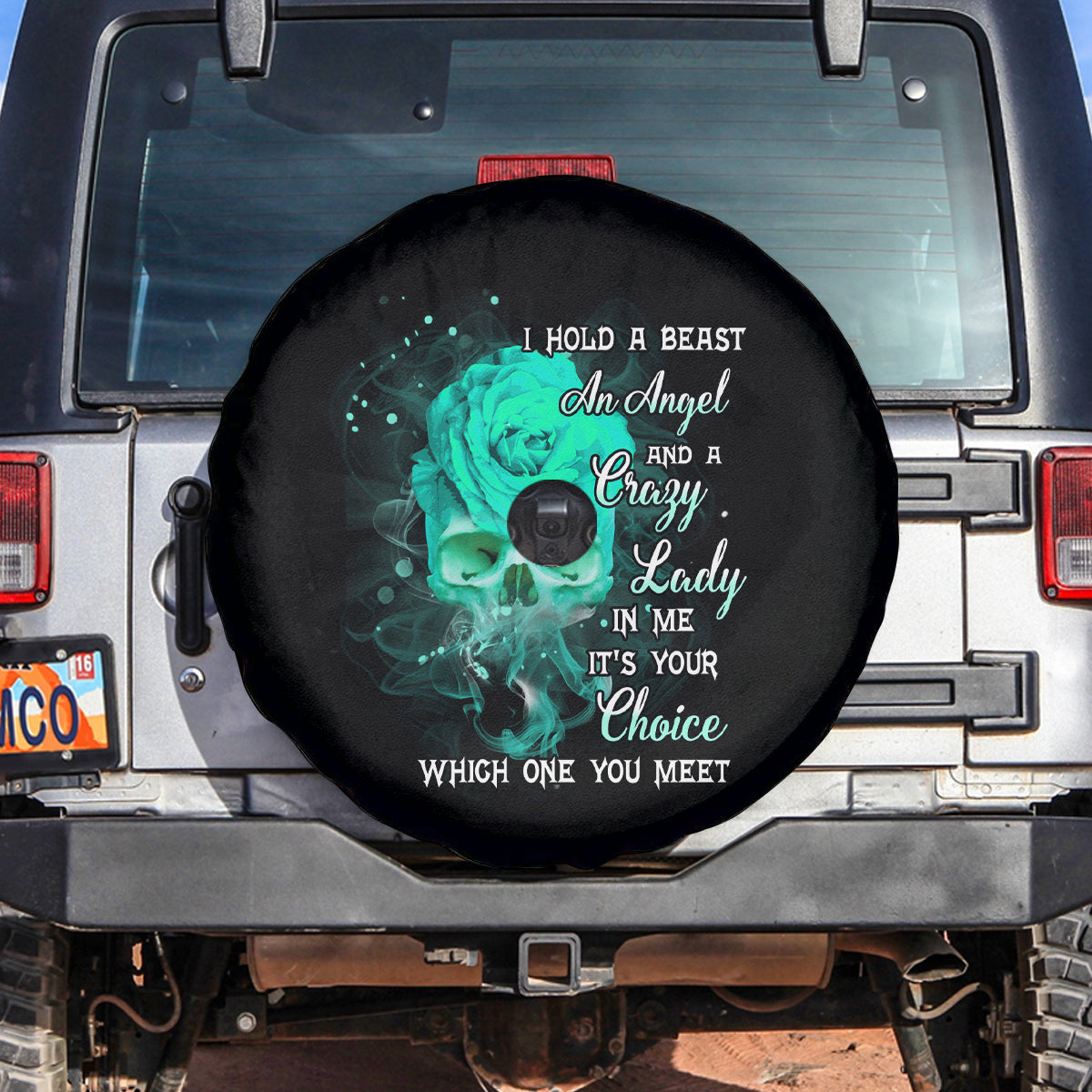 I Hold A Beast An Angel Crazy Lady In Me Spare Tire Cover - Wonder Print Shop