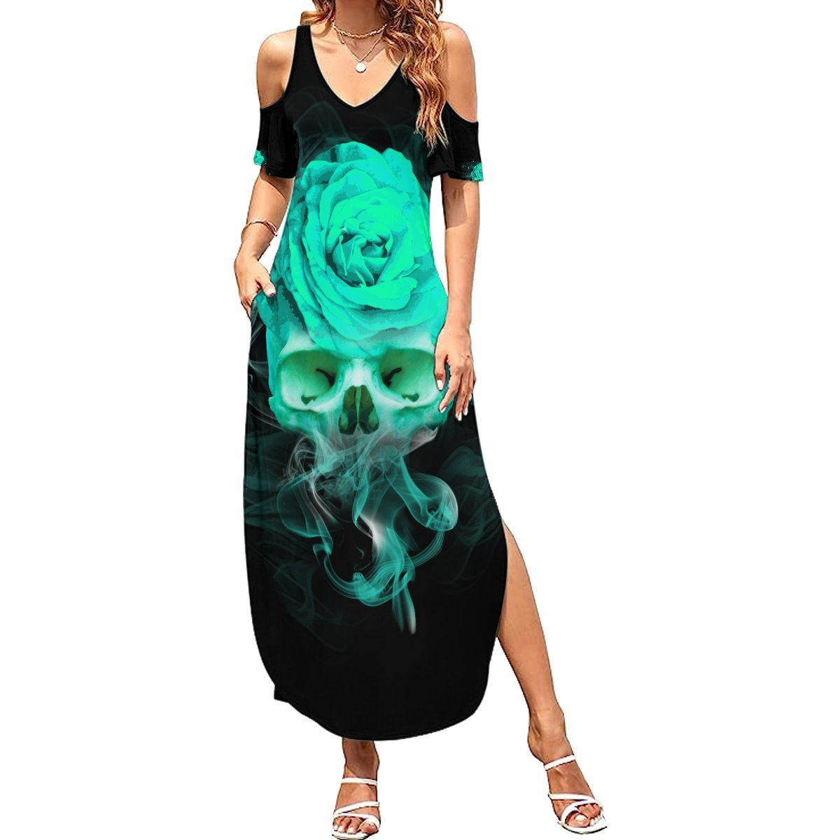 I Hold A Beast An Angel Crazy Lady In Me Summer Maxi Dress - Wonder Print Shop