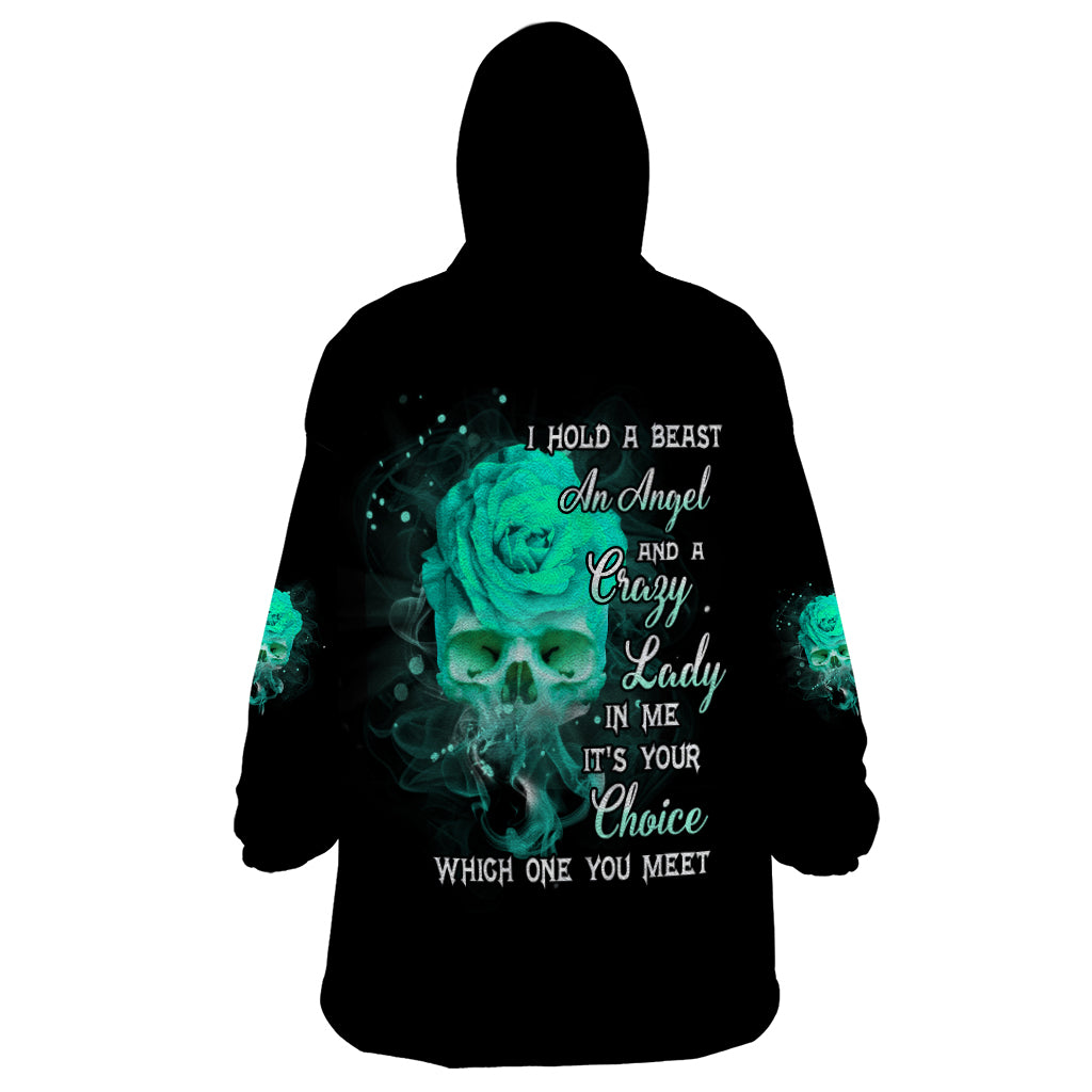 I Hold A Beast An Angel Crazy Lady In Me Wearable Blanket Hoodie - Wonder Print Shop
