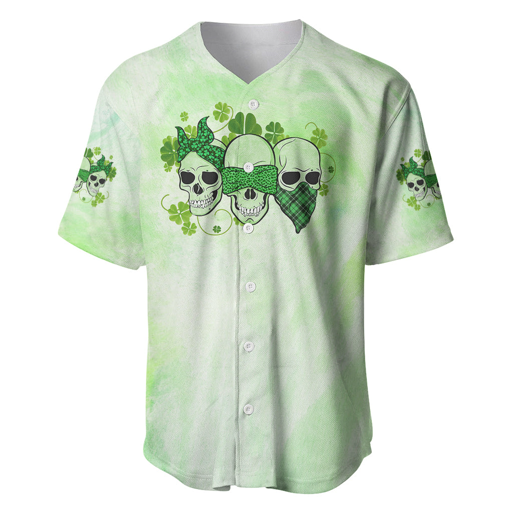 Stuck Between Idk Idc And Idgaf Rose Skull Patrick's Day Baseball Jersey - Wonder Print Shop