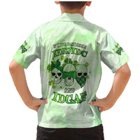 Stuck Between Idk Idc And Idgaf Rose Skull Patrick's Day Family Matching Mermaid Dress and Hawaiian Shirt - Wonder Print Shop