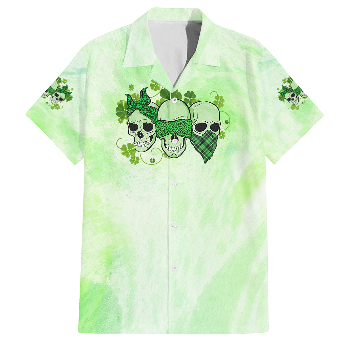 Stuck Between Idk Idc And Idgaf Rose Skull Patrick's Day Family Matching Off Shoulder Long Sleeve Dress and Hawaiian Shirt - Wonder Print Shop