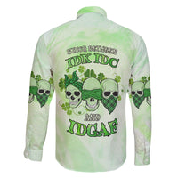 Stuck Between Idk Idc And Idgaf Rose Skull Patrick's Day Family Matching Puletasi Dress and Hawaiian Shirt - Wonder Print Shop