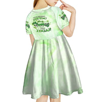 Stuck Between Idk Idc And Idgaf Rose Skull Patrick's Day Kid Short Sleeve Dress - Wonder Print Shop