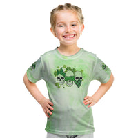 Stuck Between Idk Idc And Idgaf Rose Skull Patrick's Day Kid T Shirt - Wonder Print Shop