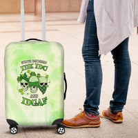 Stuck Between Idk Idc And Idgaf Rose Skull Patrick's Day Luggage Cover - Wonder Print Shop