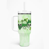 Stuck Between Idk Idc And Idgaf Rose Skull Patrick's Day Tumbler With Handle - Wonder Print Shop