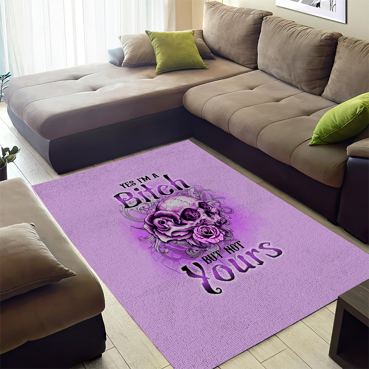 Yes I'm A B But Not Yours Purple Area Rug - Wonder Print Shop