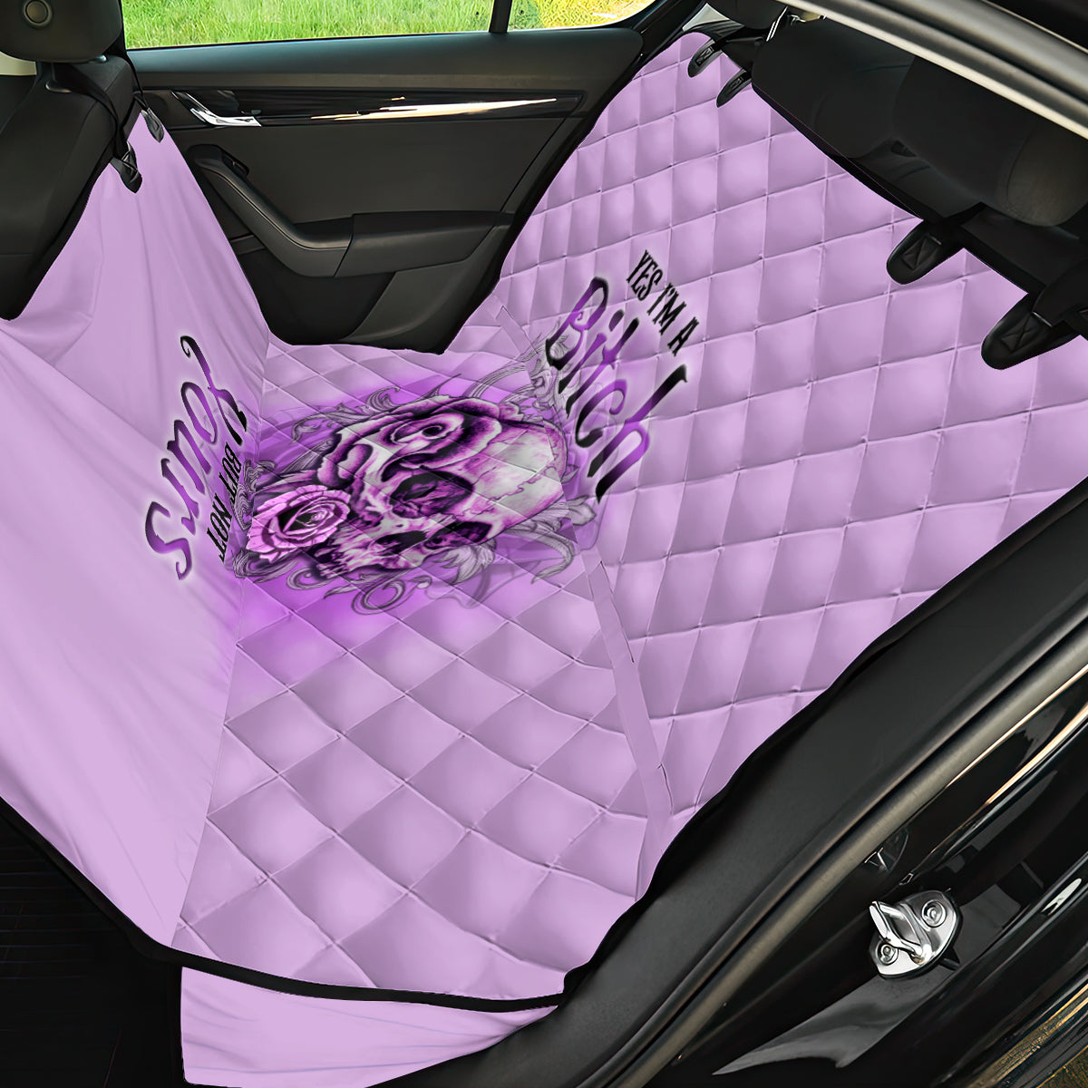 Yes I'm A B But Not Yours Purple Back Car Seat Cover - Wonder Print Shop