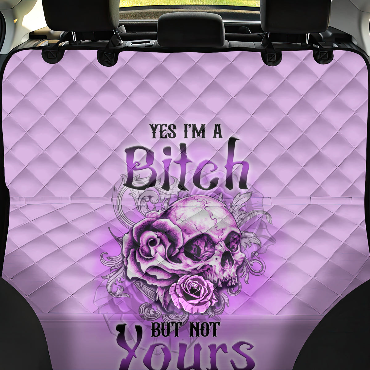 Yes I'm A B But Not Yours Purple Back Car Seat Cover - Wonder Print Shop