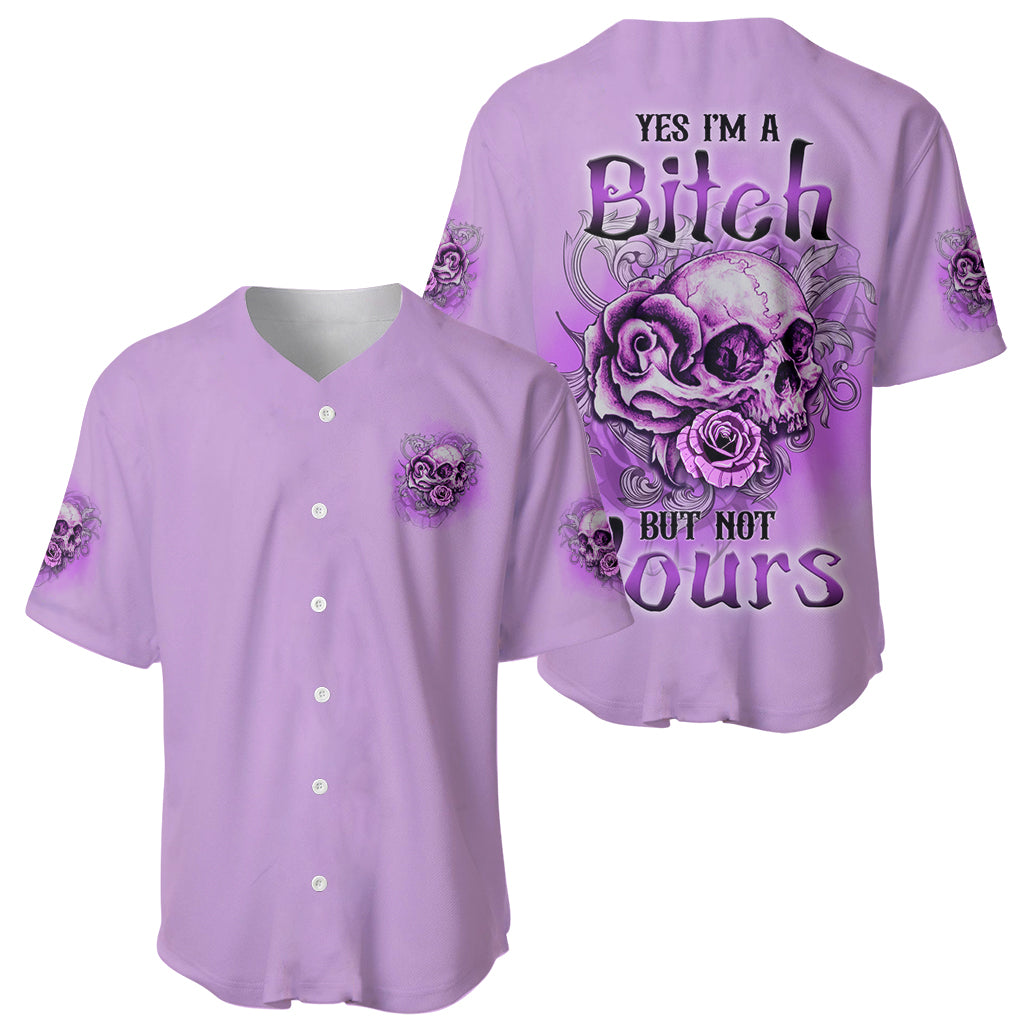 Yes I'm A B But Not Yours Purple Baseball Jersey - Wonder Print Shop