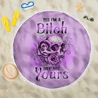 Yes I'm A B But Not Yours Purple Beach Blanket - Wonder Print Shop
