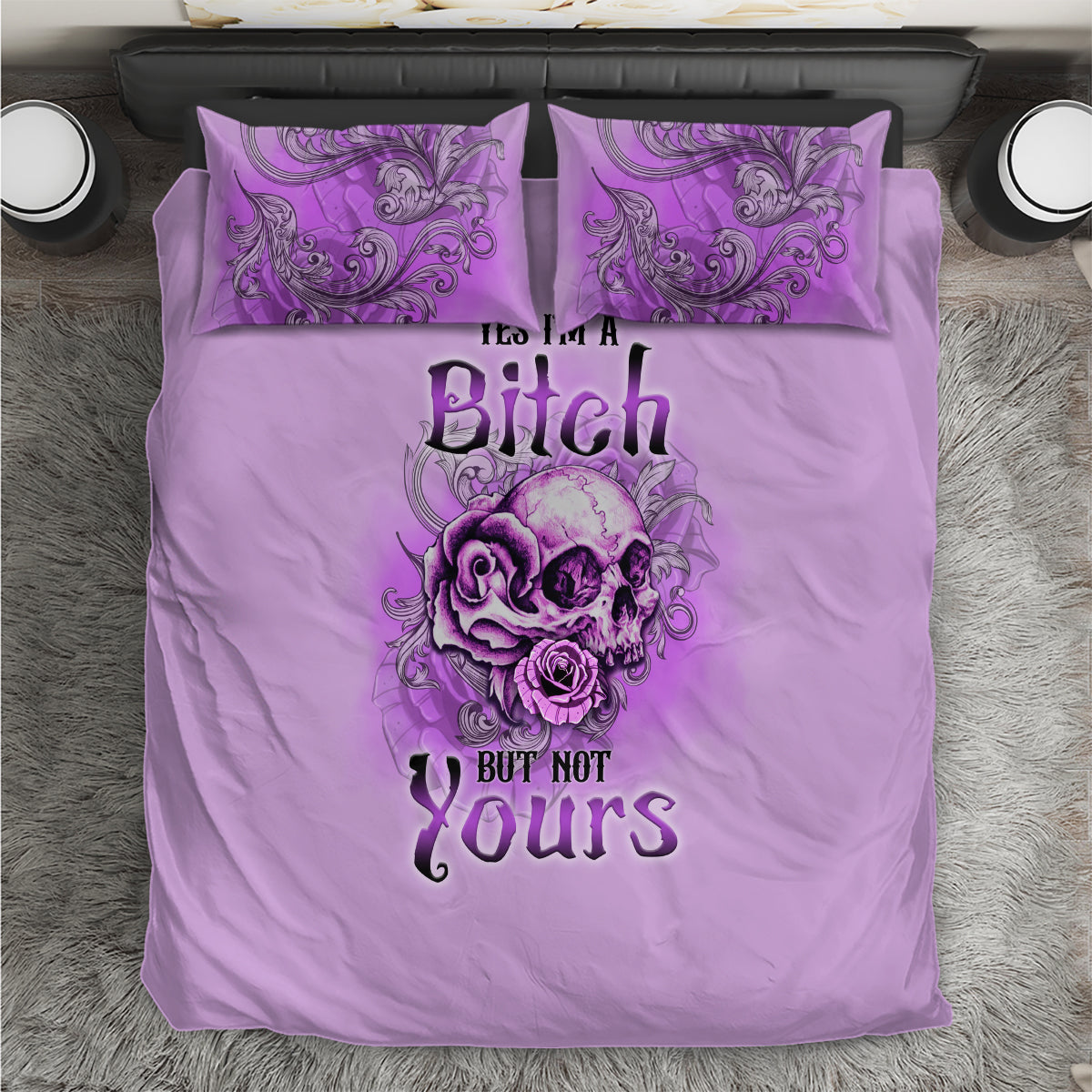 Yes I'm A B But Not Yours Purple Bedding Set - Wonder Print Shop