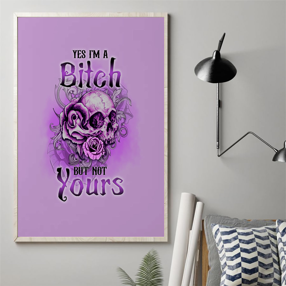 Yes I'm A B But Not Yours Purple Canvas Wall Art - Wonder Print Shop