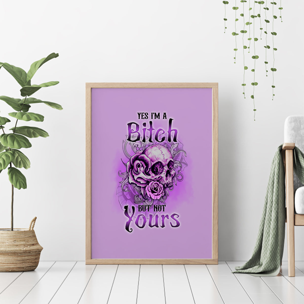 Yes I'm A B But Not Yours Purple Canvas Wall Art - Wonder Print Shop