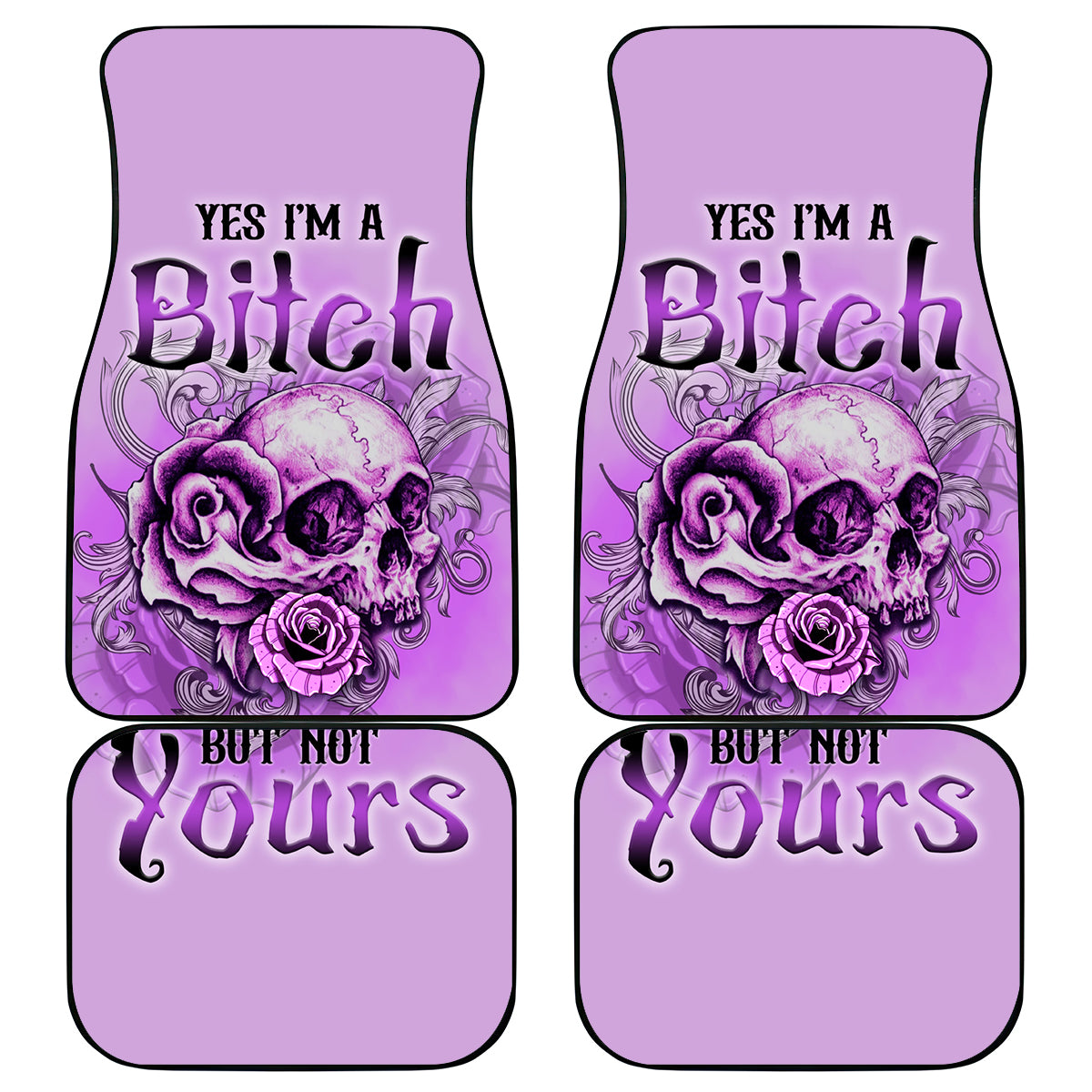 Yes I'm A B But Not Yours Purple Car Mats - Wonder Print Shop