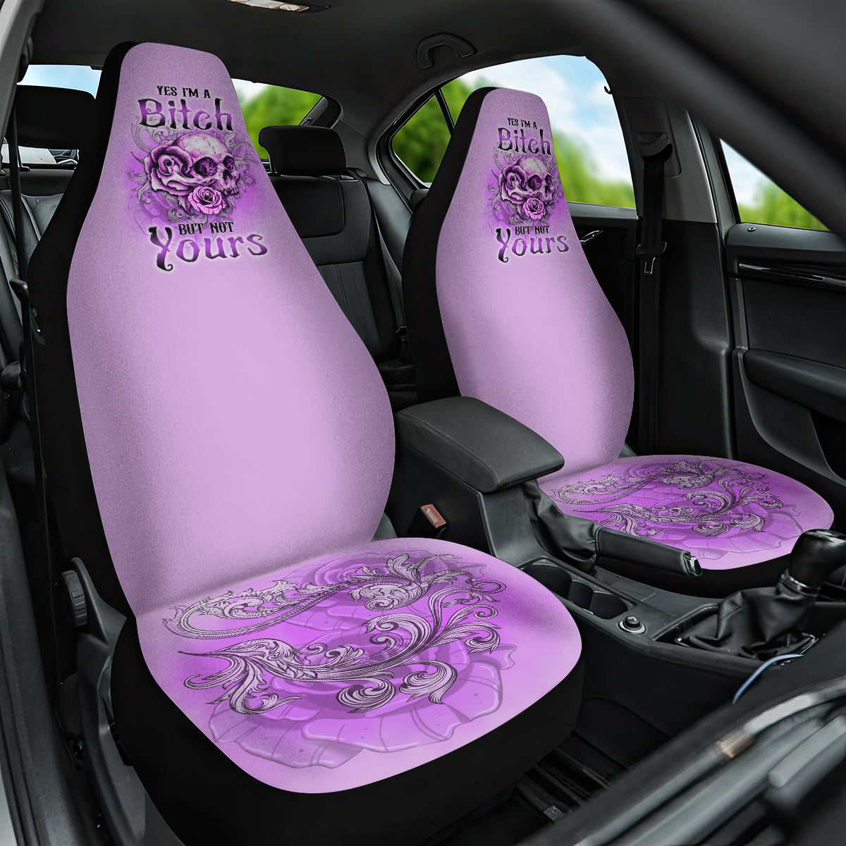 Yes I'm A B But Not Yours Purple Car Seat Cover - Wonder Print Shop