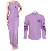 Yes I'm A B But Not Yours Purple Couples Matching Tank Maxi Dress and Long Sleeve Button Shirt - Wonder Print Shop