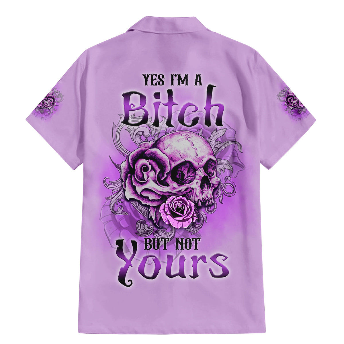 Yes I'm A B But Not Yours Purple Family Matching Mermaid Dress and Hawaiian Shirt - Wonder Print Shop