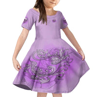 Yes I'm A B But Not Yours Purple Family Matching Off Shoulder Long Sleeve Dress and Hawaiian Shirt - Wonder Print Shop