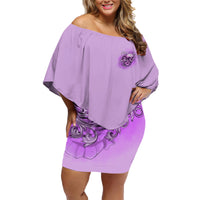 Yes I'm A B But Not Yours Purple Family Matching Off Shoulder Short Dress and Hawaiian Shirt - Wonder Print Shop