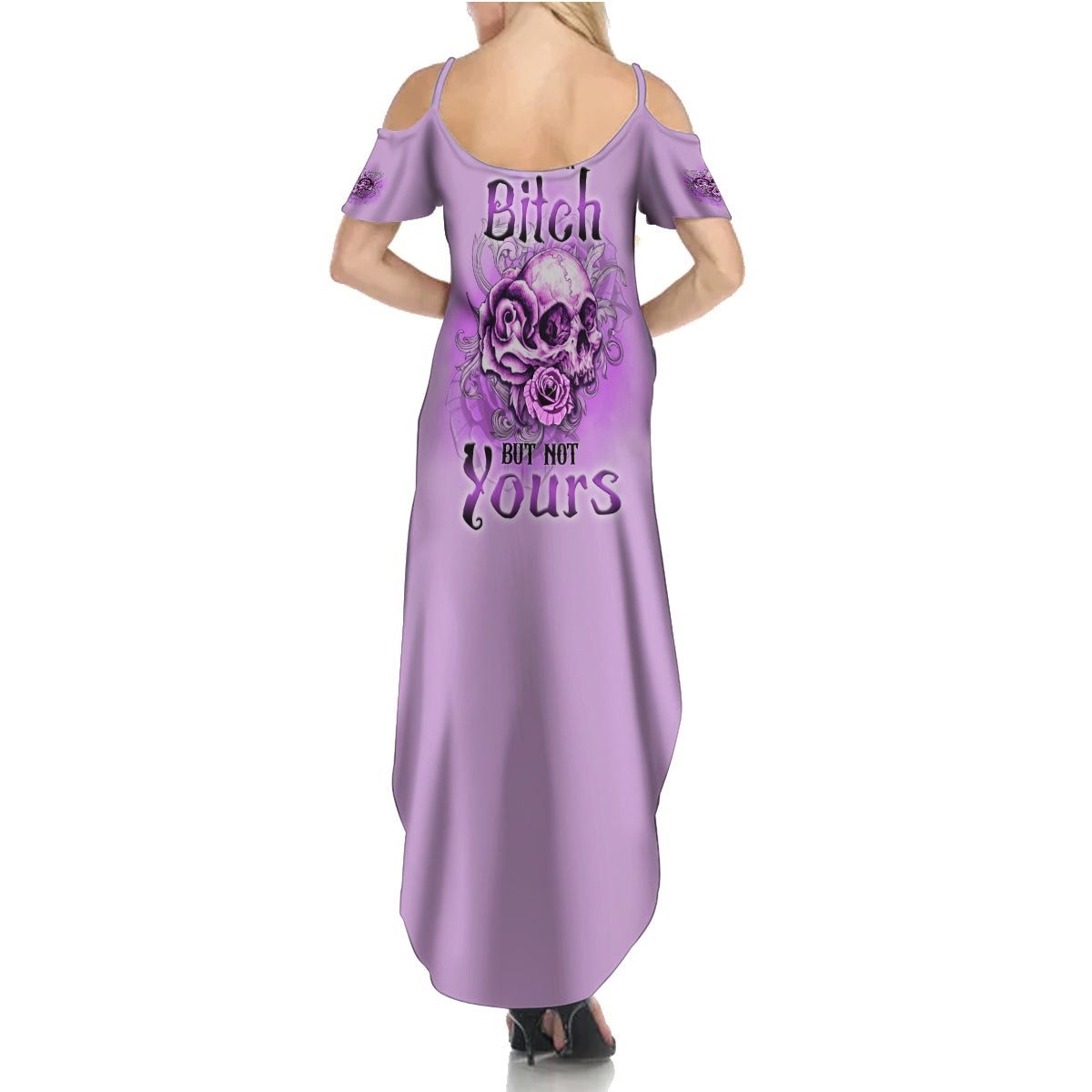 Yes I'm A B But Not Yours Purple Family Matching Summer Maxi Dress and Hawaiian Shirt - Wonder Print Shop
