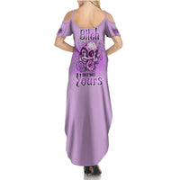 Yes I'm A B But Not Yours Purple Family Matching Summer Maxi Dress and Hawaiian Shirt - Wonder Print Shop
