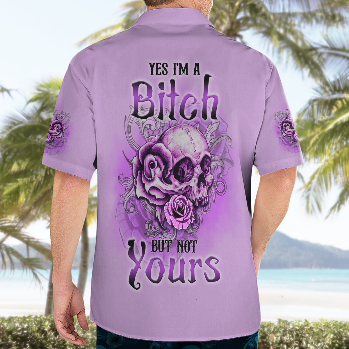 Yes I'm A B But Not Yours Purple Hawaiian Shirt - Wonder Print Shop