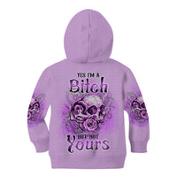 Yes I'm A B But Not Yours Purple Kid Hoodie - Wonder Print Shop