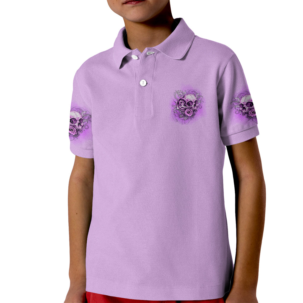 Yes I'm A B But Not Yours Purple Kid Polo Shirt - Wonder Print Shop
